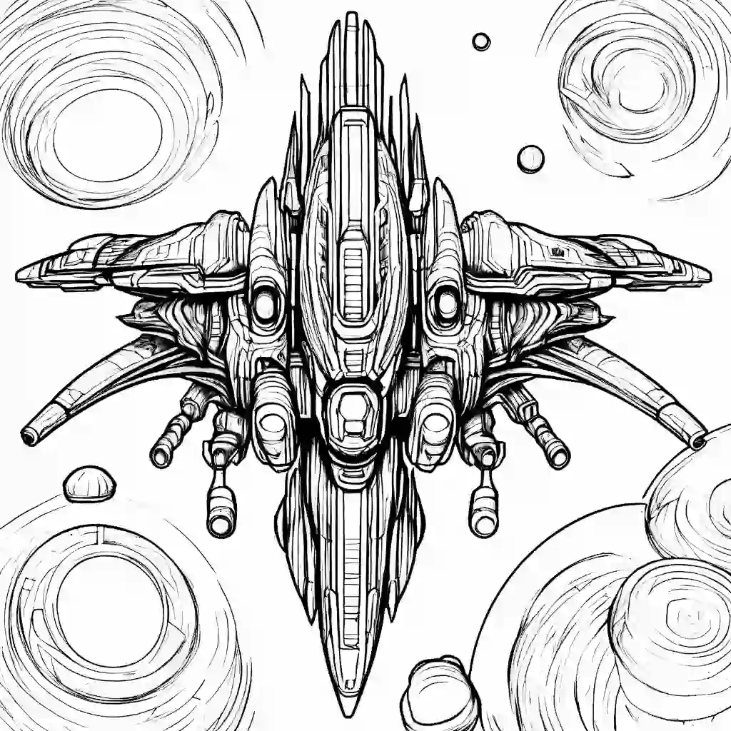 Alien Starships coloring pages